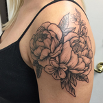 Tattoos - Vintage Floral on Shoulder- Instagram @michaelbalesart - 121888